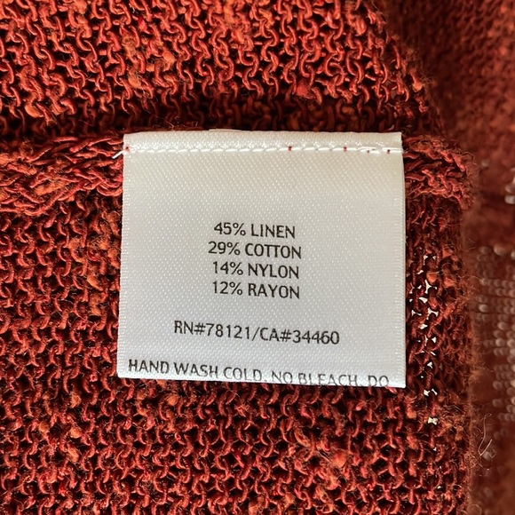 Eileen Fisher Burnt Rust Open Front Cardigan XS - Picture 8 of 11